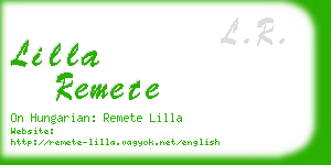 lilla remete business card